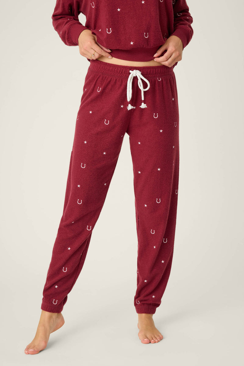Hold Your Horses Fleece Banded Pant - Port