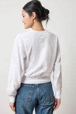 Jersey Rib Trim Easy Crew - White