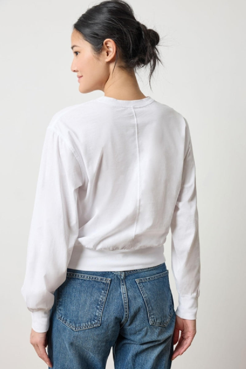 Jersey Rib Trim Easy Crew - White