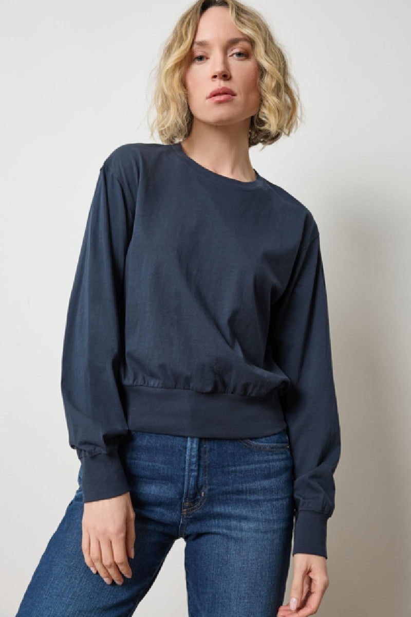 Jersey Rib Trim Easy Crew - Navy