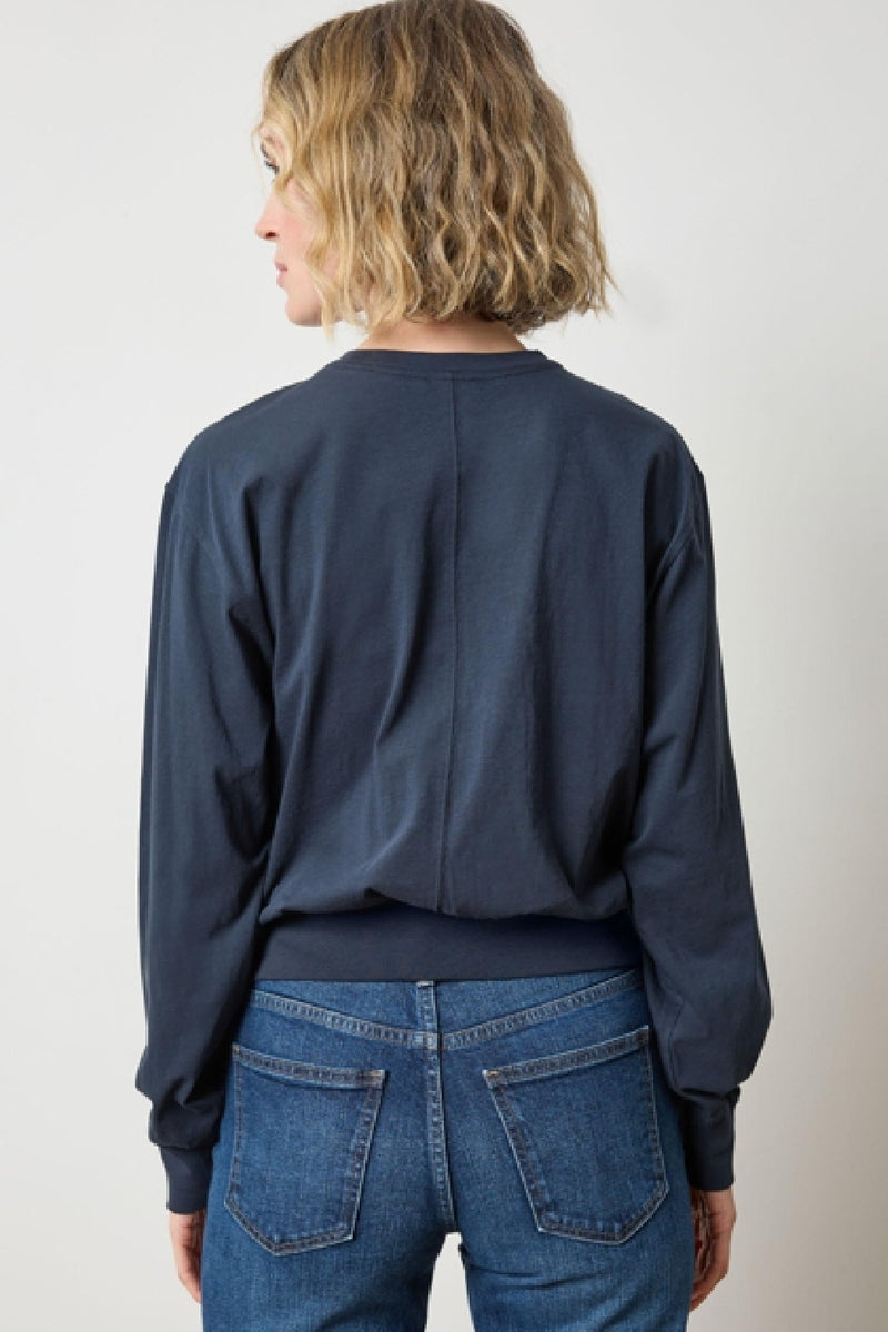 Jersey Rib Trim Easy Crew - Navy