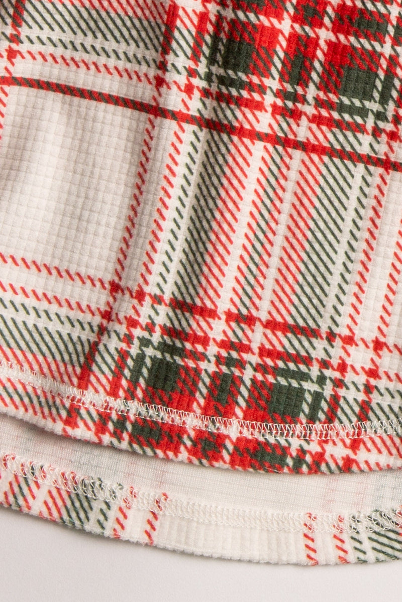 Joyful Spirits Long Sleeve Plaid Top - Ivory