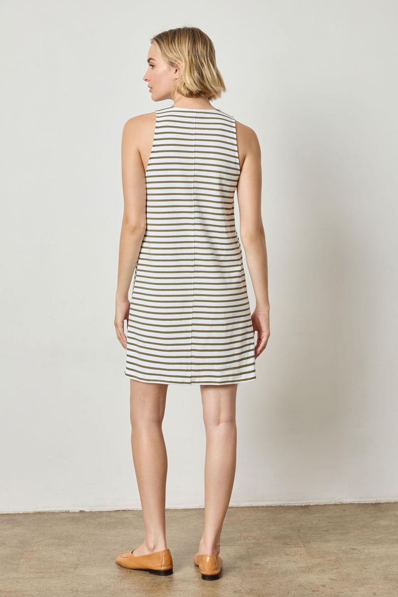 Keyhole Tank Dress - Kelp Stripe