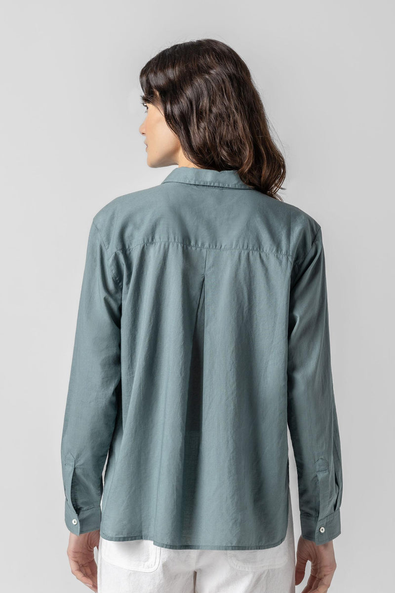 Cotton Voile Button Down-Vine