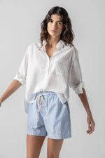 Cotton Voile Button Down-White