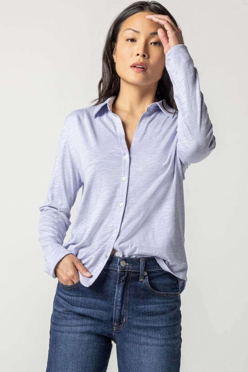 Long Sleeve Button Down - Glacier