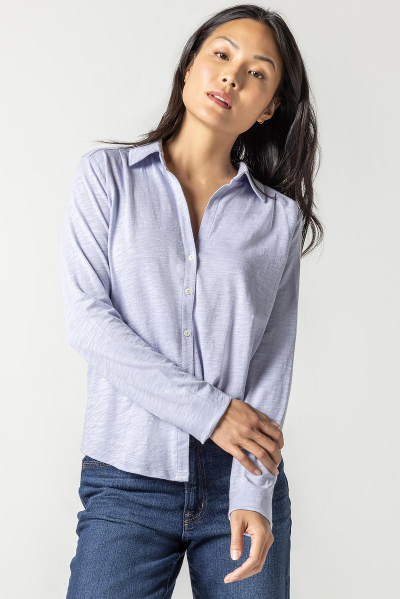 Long Sleeve Button Down - Glacier