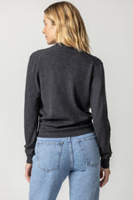 Long Sleeve Wrap Sweater - Graphite