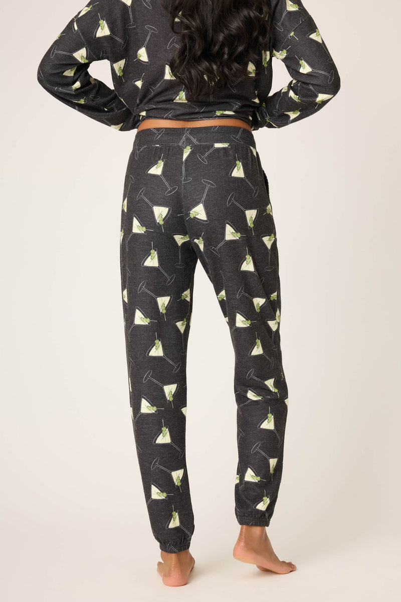 Merrier With A Martini Banded Pant - Black