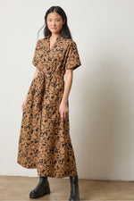 Collared Maxi Shirt Dress - Animal