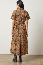 Collared Maxi Shirt Dress - Animal