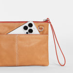 Nash Small Wristlet - Croissant Tan/Brushed Silver