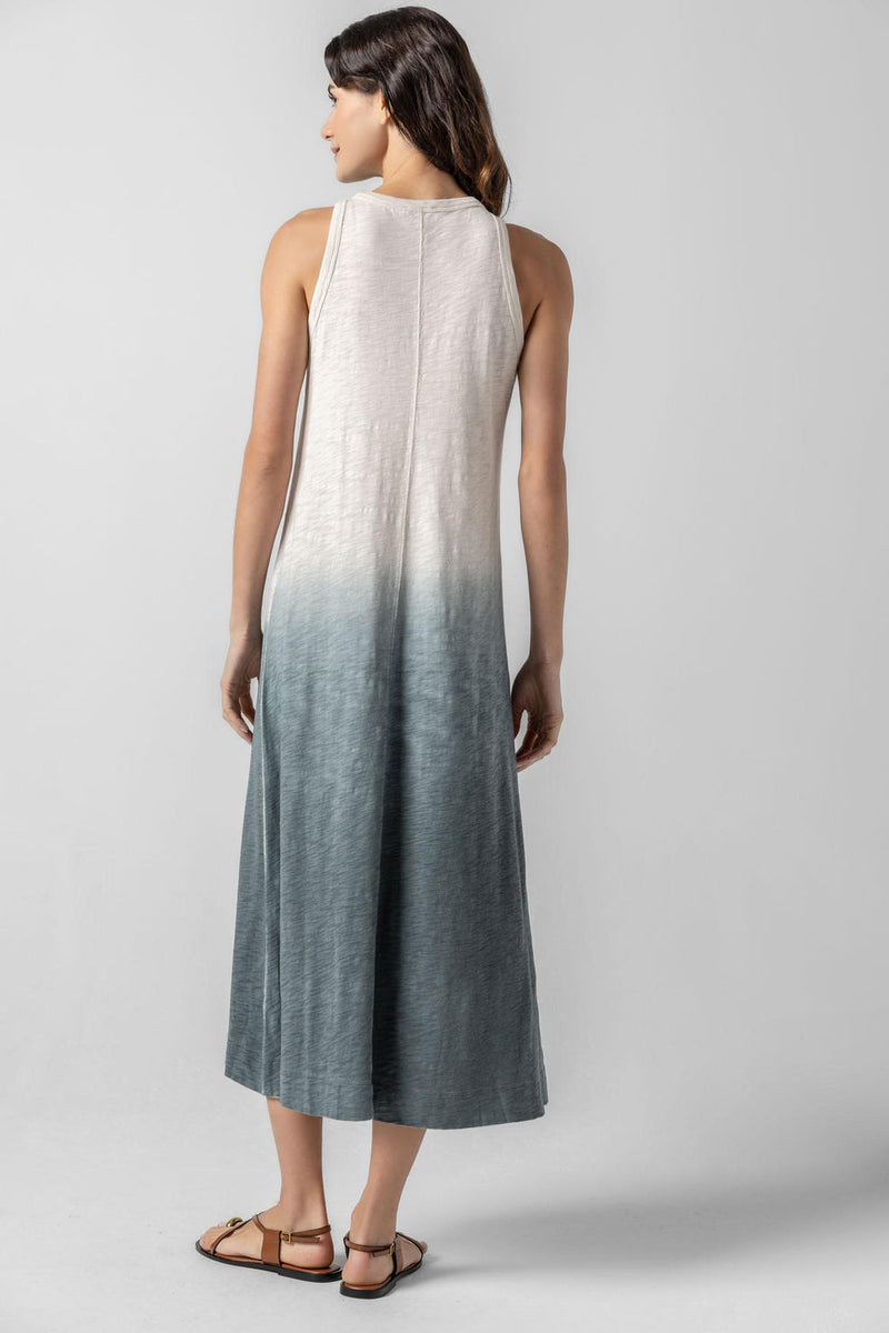 Ombre Jewel Neck Tank Dress - Vine