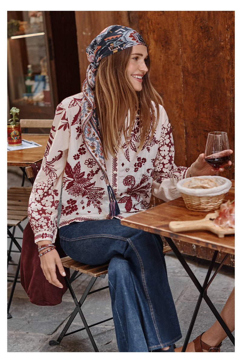 Open Neck Shirt - Aquijio