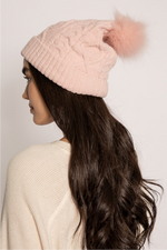 Cable Lounge Beanie - Pink Clay