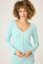 Pointelle Cardigan - Mint