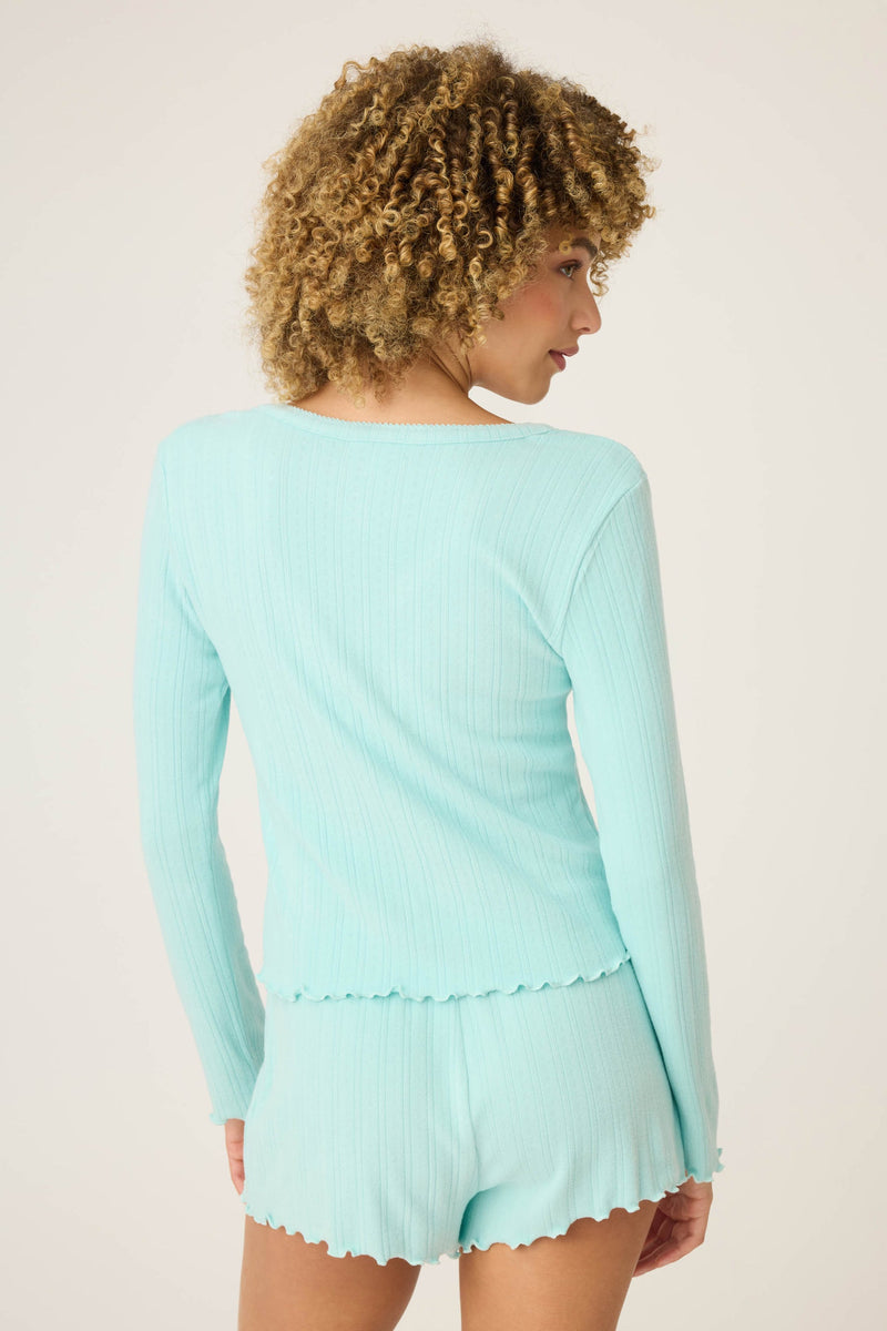 Pointelle Cardigan - Mint