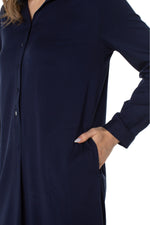 Popover Shirt Dress - Navy
