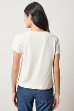 Flame Modal Short Sleeve V-Neck - Talc