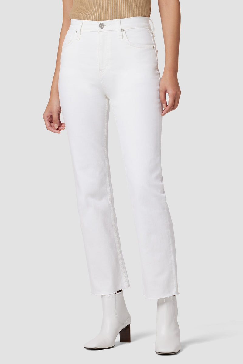 Remi High Rise Straight Ankle Jean - White