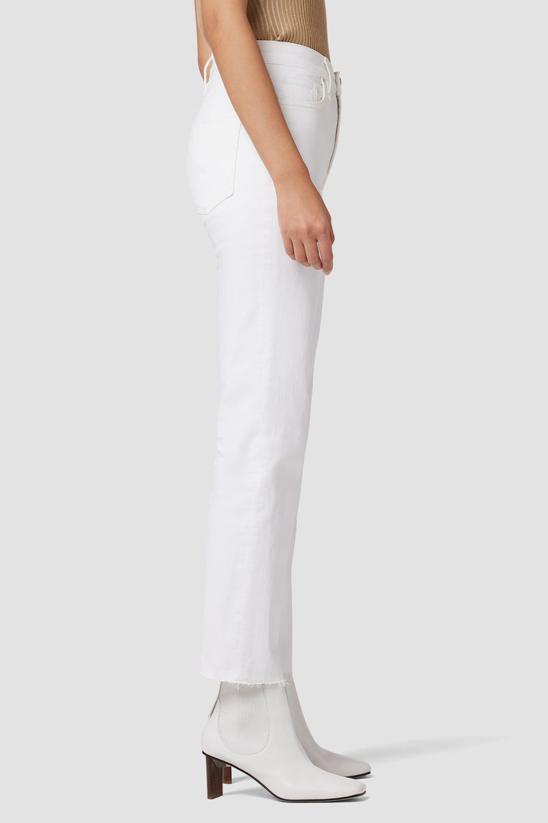 Remi High Rise Straight Ankle Jean - White