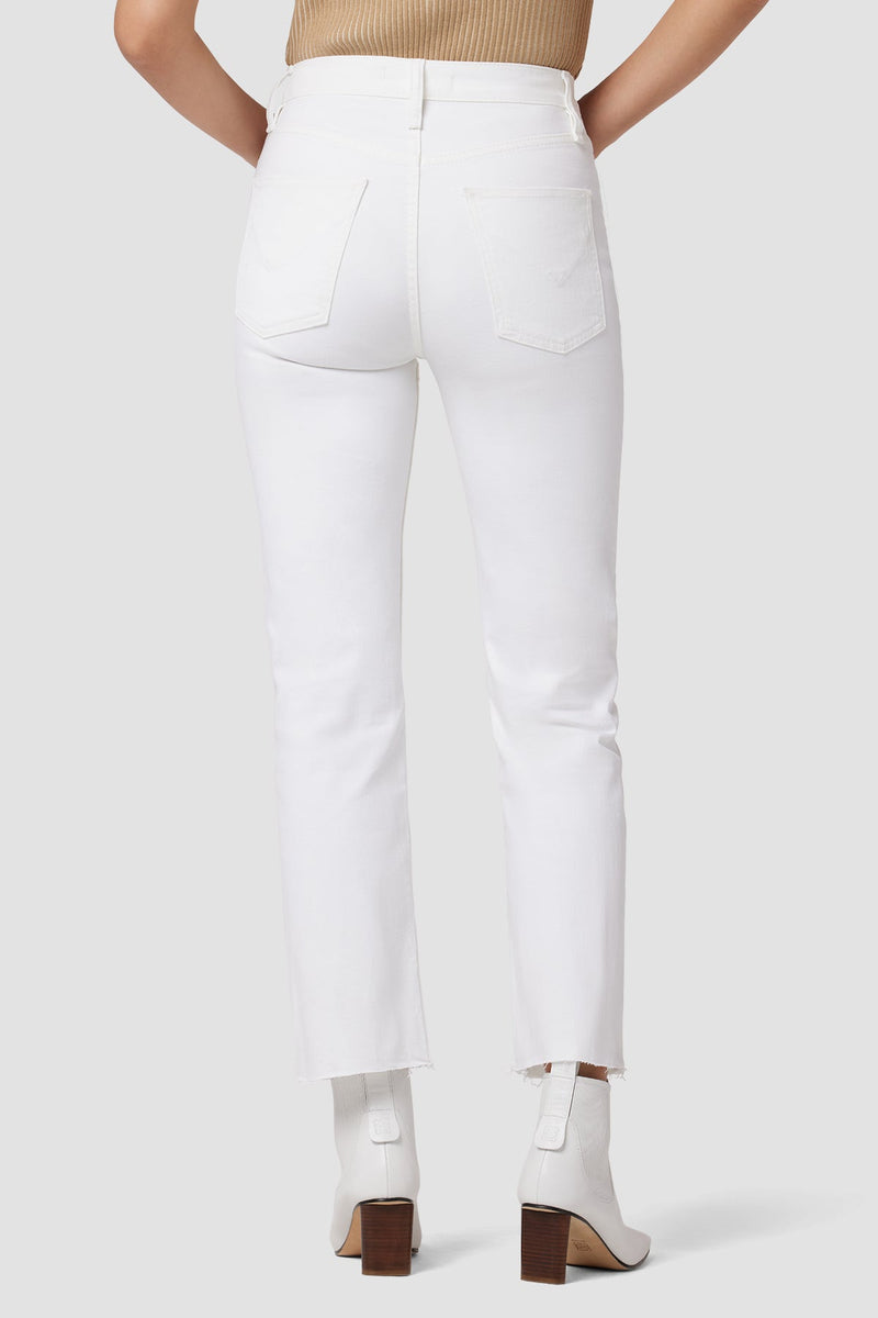 Remi High Rise Straight Ankle Jean - White
