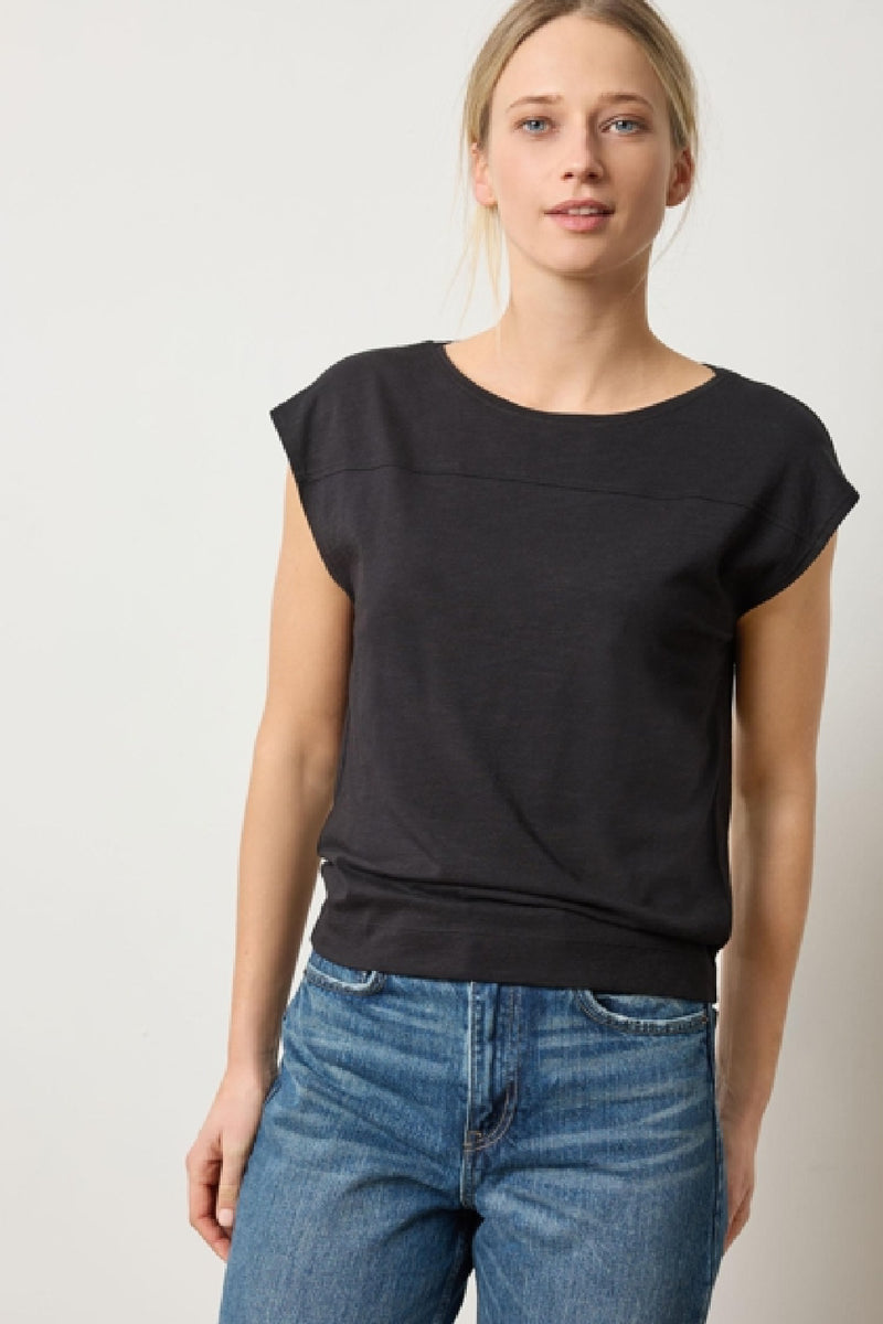 Flame Modal Seam Wedge Tee - Black
