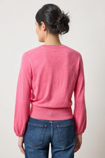 Pleated Sleeve Crew Sweater - Calypso