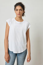 Shirt Tail Raglan Crewneck - White