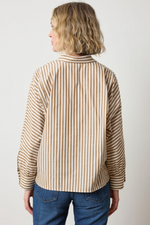 Stripe Dolman Sleeve Button Down - Dijon/Talc