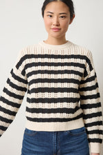 Stripe Stitch Sweater - Ivory/Black