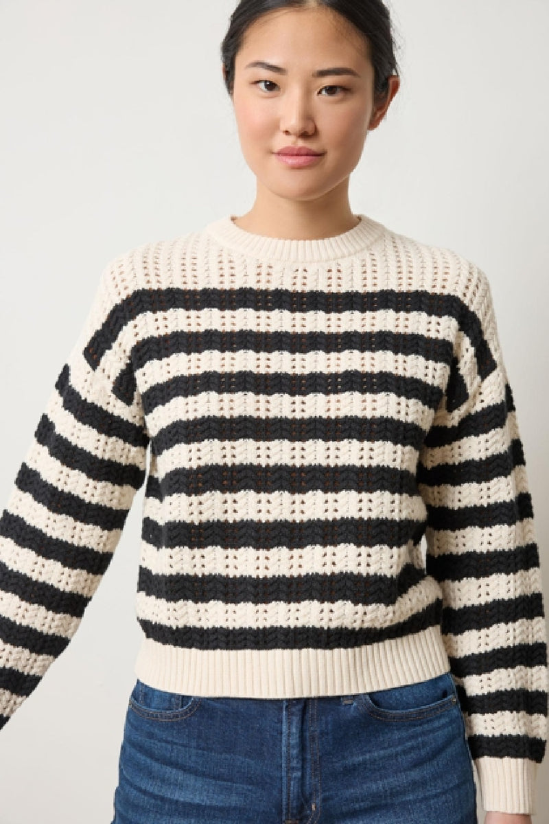 Stripe Stitch Sweater - Ivory/Black