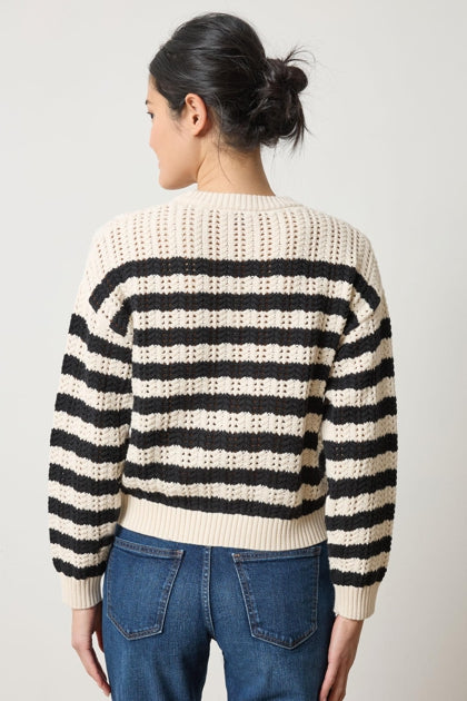 Stripe Stitch Sweater - Ivory/Black