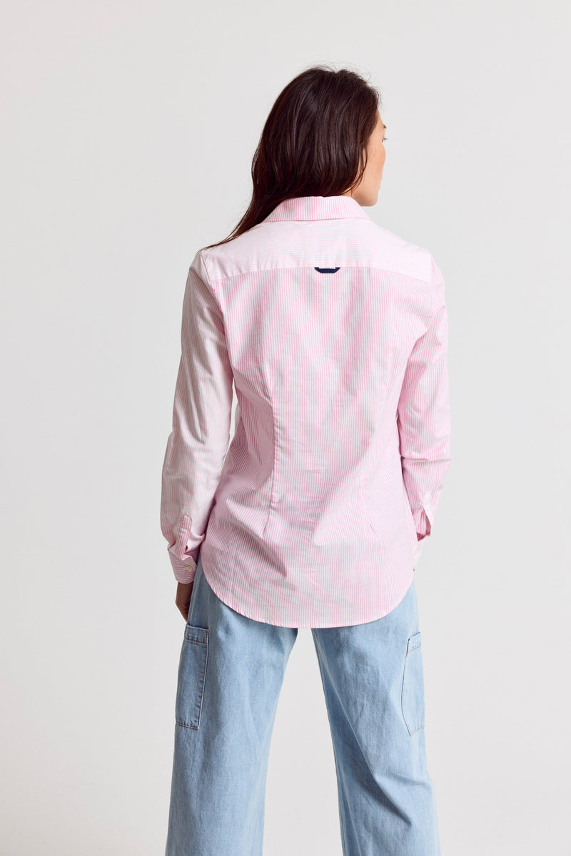 The Shirt Boyfriend Stripe with Pocket - Pink Stripe