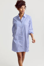 The Shirt WFH Pinstripe Dress - Blue Stripe