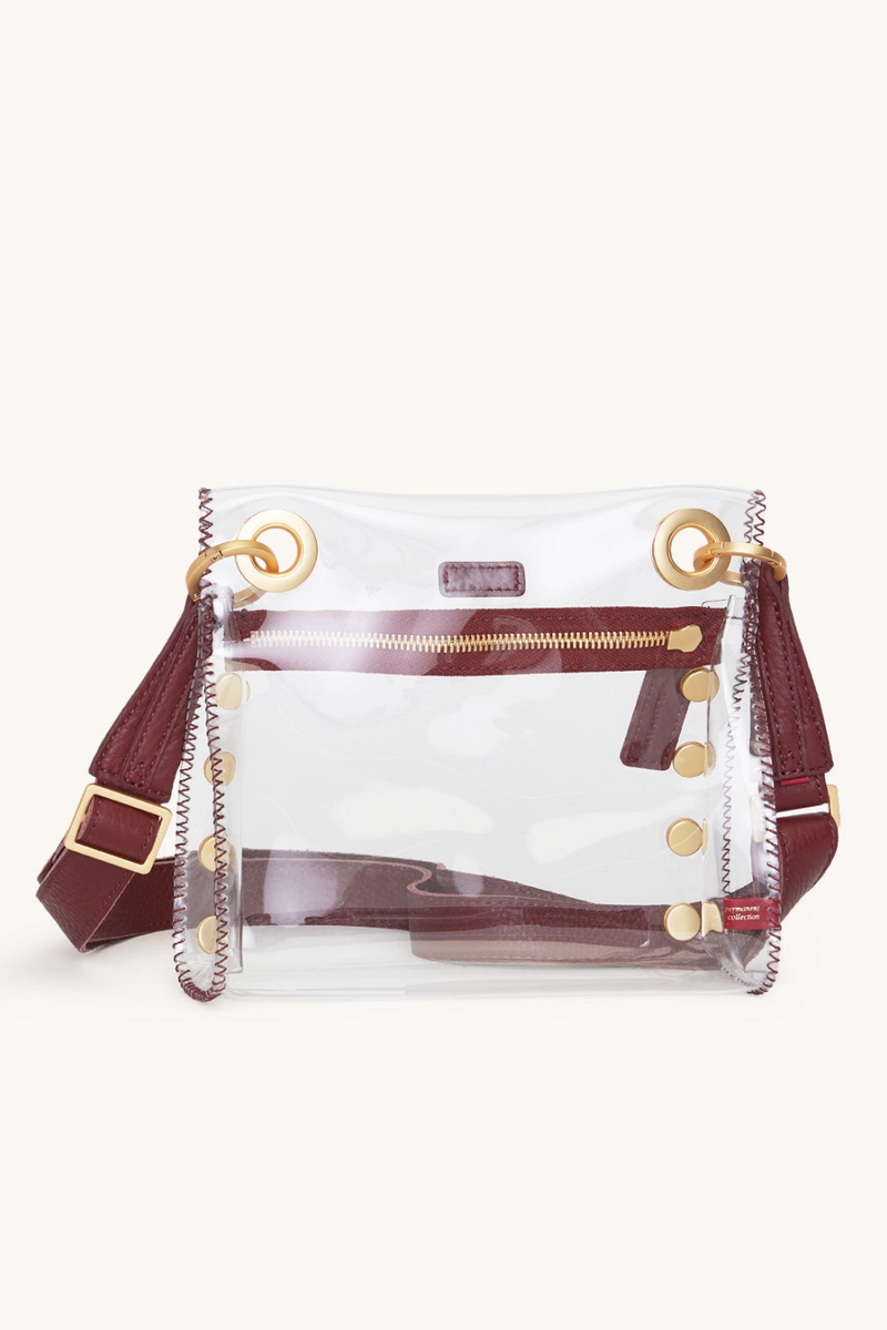 Tony Small Clear Bag - Crimson/Brushed Gold