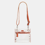 Tony Small Clear Bag - Candlelight Orange/Brushed Silver
