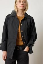 Collared Twill Jacket - Black
