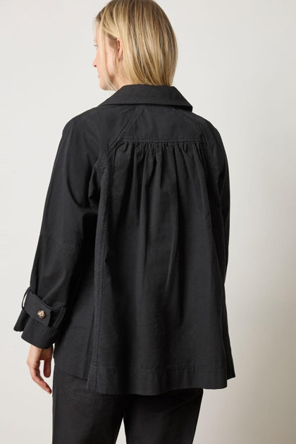 Collared Twill Jacket - Black