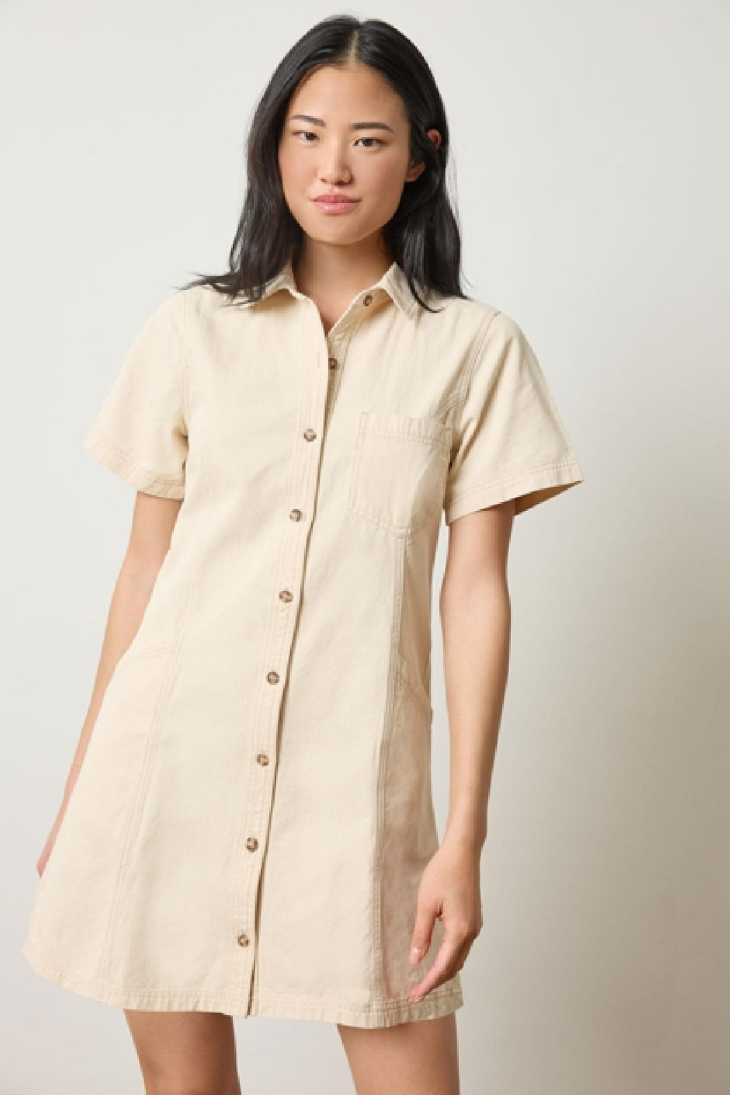 panel shirt dress Forcast Women's Zara Panel Midi Shirt Dress