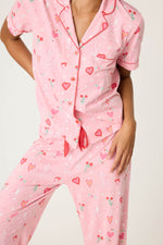 PJ Set Whimsy Tigers & Hearts - Pink Orchid