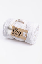 Cozy Cable Plush Blanket - Ivory