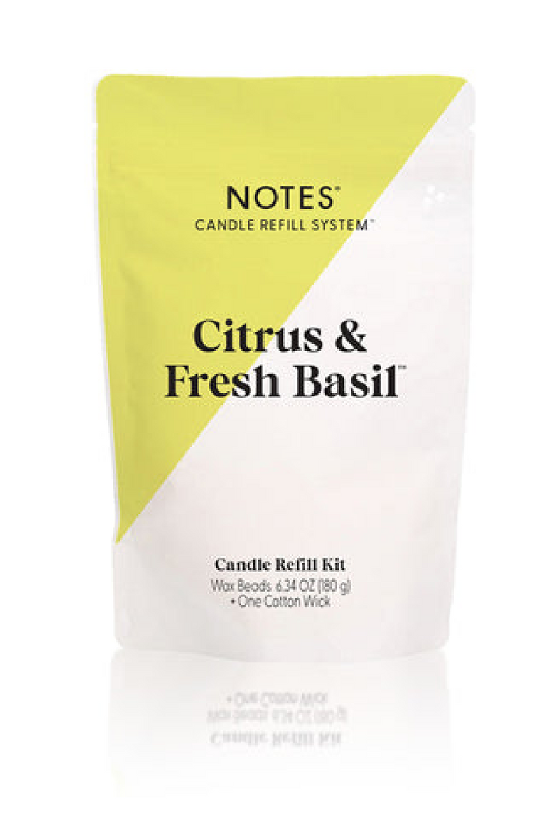 Notes Candle Refill - Citrus & Fresh Basil