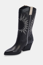 Lawson Black Leather Cowboy Boot - Black