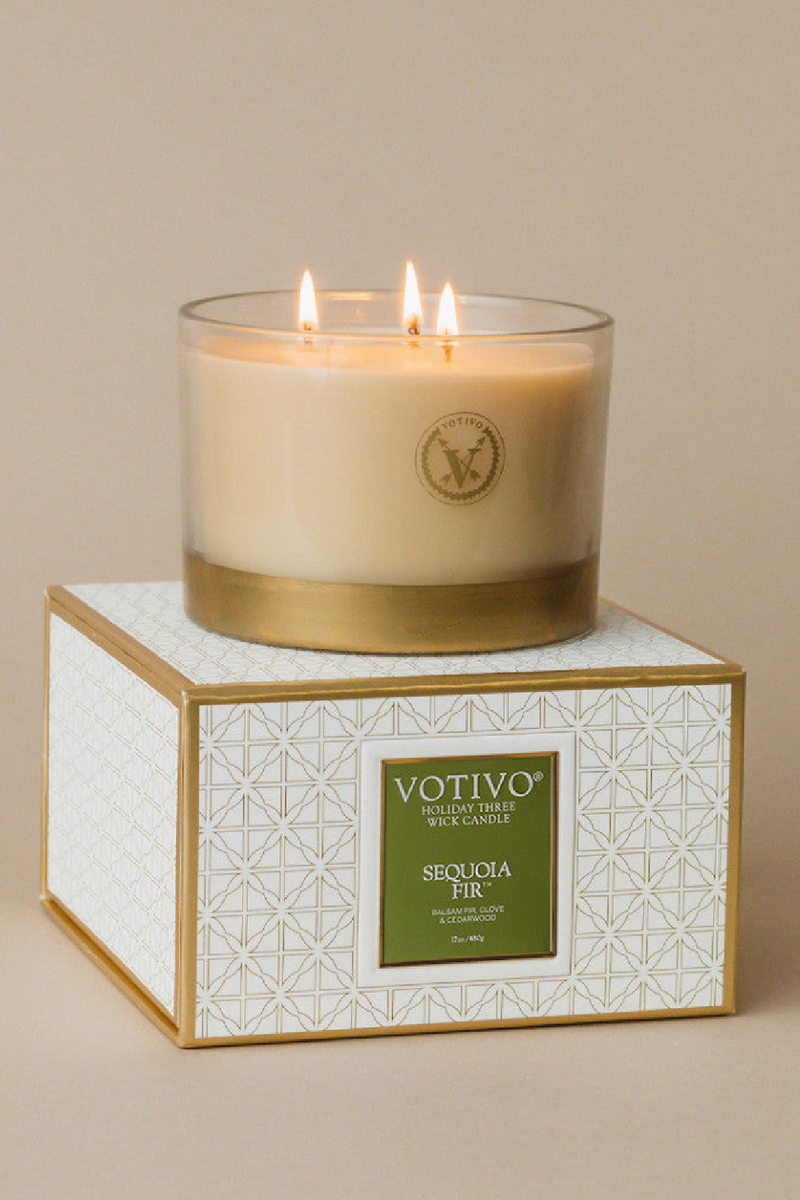 Votivo Holiday 17 oz 3 wick Candle - Sequoia Fir