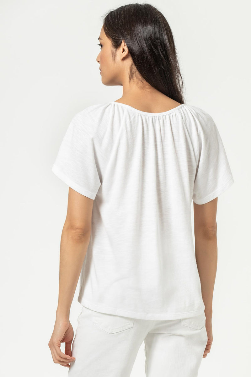 Easy Shirred Raglan - White