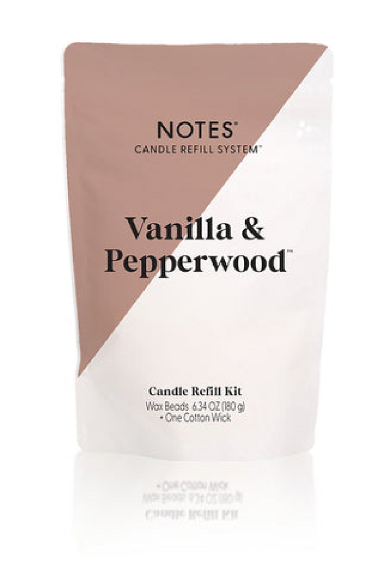Notes Candle Refill - Vanilla & Pepperwood